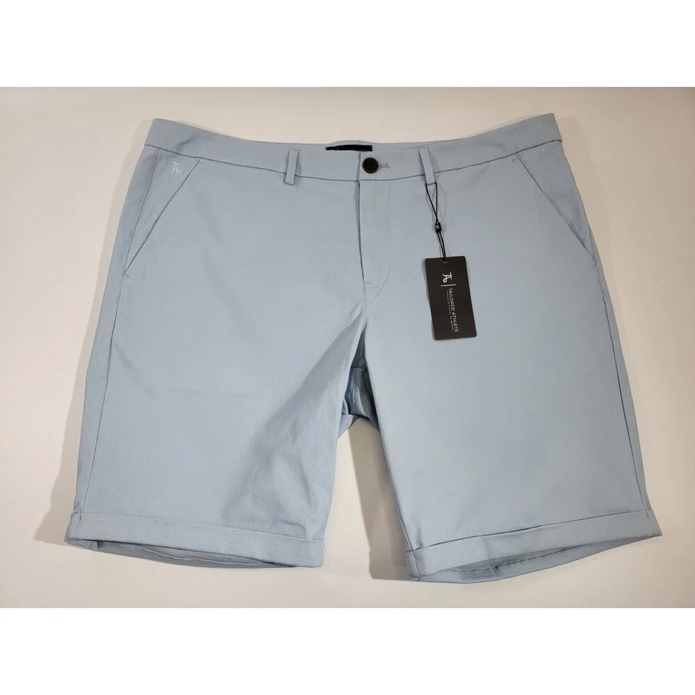 TAILORED ATHLETE Men's 38 Chino Short Light Blue Khaki 9
